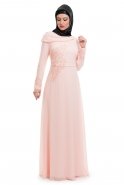 Salmon Hijab Dress S4089