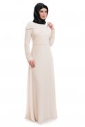 White Hijab Dress S4089