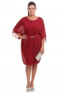 Claret Red Large Size Evening Dress AL5579
