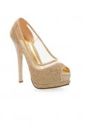 Gold Silvery Evening Shoes AK10-904