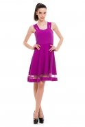 Short Purple Evening Dress T2163