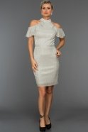 Short Silver Evening Dress ABK088
