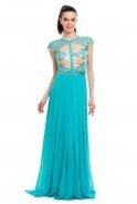 Long Turquoise Evening Dress S4018