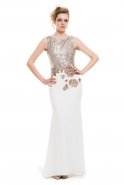Long Ecru-Silver Evening Dress AL7568