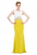 Long Lemon-Ecru Evening Dress AL8308