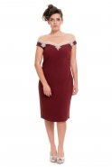 Burgundy Oversized Evening Dress O3616