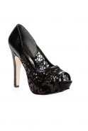 Black Satin Evening Shoes AK592-3008