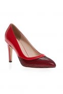 Red Leather Evening Shoes AK400-831