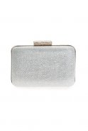 Lame Silvery Clutch Bag V255-01