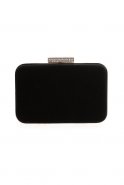 Black Suede Clutch Bag V255-01