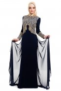 Navy Blue Hijab Evening Dress AL8262