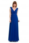 Long Sax Blue Evening Dress F1933