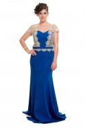 Sax Blue Large Size Evening Dress O3899