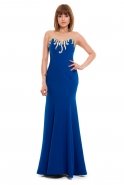 Long Sax Blue Evening Dress O3883