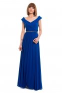 Long Sax Blue Evening Dress F1827