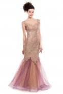Long Gold-Purple Evening Dress O1259