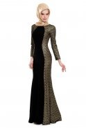 Black-Gold Hijab Dress M1431