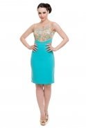 Short Turquoise Evening Dress S3924