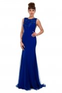 Long Sax Blue Evening Dress F1583