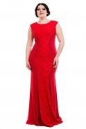 Red Large Size Evening Dress F1557
