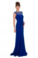 Long Sax Blue Evening Dress C6188