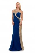 Long Sax Blue Evening Dress O1180