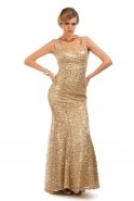 Long Gold Evening Dress Dress M1408