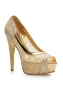 Gold Pattern Evening Shoes AKI339-8102