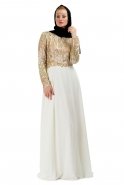 Ecru Hijab Dress s3827