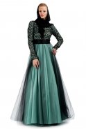 Water Green Hijab Dress s3788
