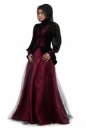 Fuchsia Hijab Dress s9004