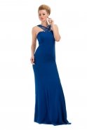 Long Sax Blue Evening Dress C6064