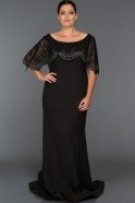 Long Black Oversized Evening Dress SB4416