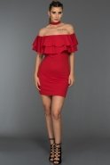 Short Red Evening Dress ABK130