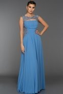Long Blue Evening Dress F4299