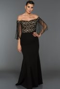 Long Black-Mink Evening Dress SS20944