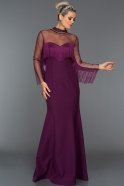 Long Violet Evening Dress C7235