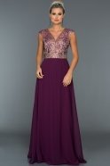 Long Violet Evening Dress C7284