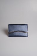 Navy Blue Leather Evening Handbags V441