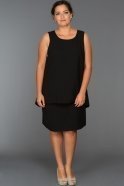 Short Black Oversized Evening Dress ABK016