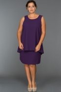 Short Purple Oversized Evening Dress ABK016
