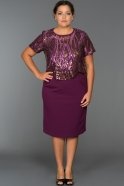 Short Purple Oversized Evening Dress B3667