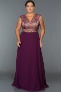 Long Violet Oversized Evening Dress C9584