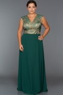 Long Emerald Green Oversized Evening Dress C9584