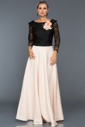 Long Black-Salmon Evening Dress CR4055