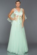 Long Mint Princess Evening Dress F4152