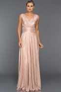 Long Salmon Evening Dress F7256