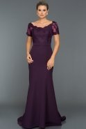 Long Dark Purple Evening Dress ABU037