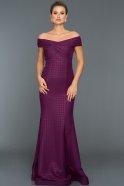 Long Violet Evening Dress C7336
