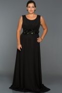 Long Black Oversized Evening Dress ABU334
